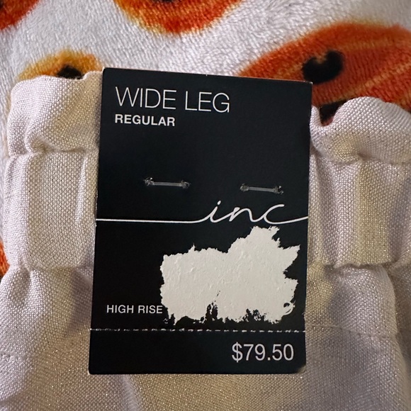 NWT INC Sparkly Wide Leg Linen Pants - Picture 4 of 5